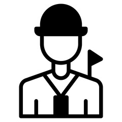 tour guide icon solid line style, suitable for web and mobile app.