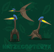 Flying Dinosaur Hatzegopteryx Cartoon Vector Illustration