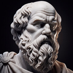 Socrates, Greek philosopher from Athens, founder of Western philosophy. Socrates bust sculpture, ancient Greek philosopher from Athens. ancient Greek philosopher.	