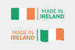 made in Ireland labels set, Republic of Ireland product icons