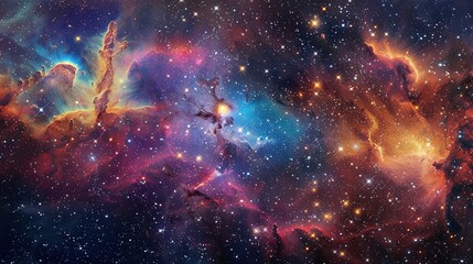 Galaxy with nebula and stars in space. Outer space background. Galaxy background