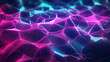 This image features a dynamic and colorful abstract geometric background with a polygonal pattern in shades of pink, blue, and purple