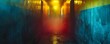Enigmatic Illuminated Corridor in Futuristic Shadowy Setting with Hidden Depths