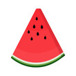 Fresh fruit red meat watermelon cartoon vector isolated illustration