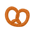 Bakery food pretzel cartoon vector isolated illustration