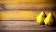 pears view over rustic yellow background