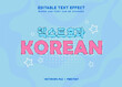 Editable text effect Korean Movie - Drama 3d cartoon template style premium vector	