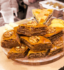 Poster - Sweet cookies on a plate as a background. Close-up