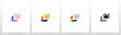 Spectrum Prism Color Letter Initial Logo Design M
