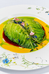 Wall Mural - vegetarian stuffed cabbage with sauce