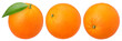 Orange fruit with leaves isolated, transparent PNG, PNG format, cut out