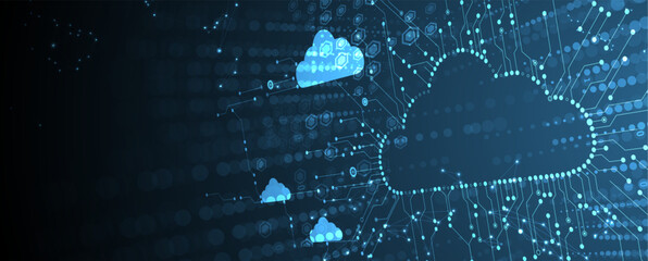 Modern cloud technology. Integrated digital web concept background