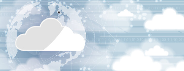 Modern cloud technology. Integrated digital web concept background