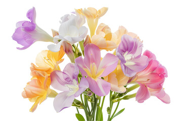 Wall Mural - bouquet of crocuses  isolated on white background