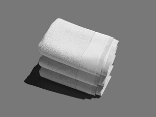 White Blank Folded Towel Mockup 3D Render Realistic Texture