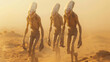 aliens in the desert, mysterious concept