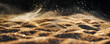 © alexandre - Sand scattered isolated on black background texture. generative ai