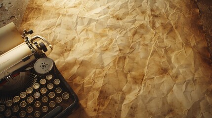 Poster - An antique typewriter on aged paper.