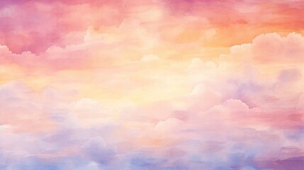 Wall Mural - Abstract watercolor hand painted of sunset sky texture background.