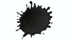 Black paint splash of liquid ink drop vector icon isolated on white background. 3d grunge droplet splatter after petroleum design. Fluid splotch dot with ripple swirl form. Dirty hole stain image