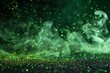 Green and black glitter bokeh lights background,  Abstract Christmas and New Year holiday concept