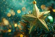 Christmas and New Year holidays background with bokeh defocused lights