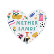Colorful design with symbols, animals landmarks of Netherlands. Can be used for posters, travel guides, wall arts
