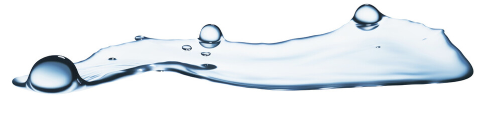 real image,spilled water drop on the floor isolated with clipping path on white background.