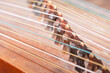 Closeup to guzheng musical instruments of chinese styl