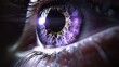 Photographs an eye with a pupil dilated in low light, surrounded by an iris of mysterious violet, highlighting the natural response to the unknown