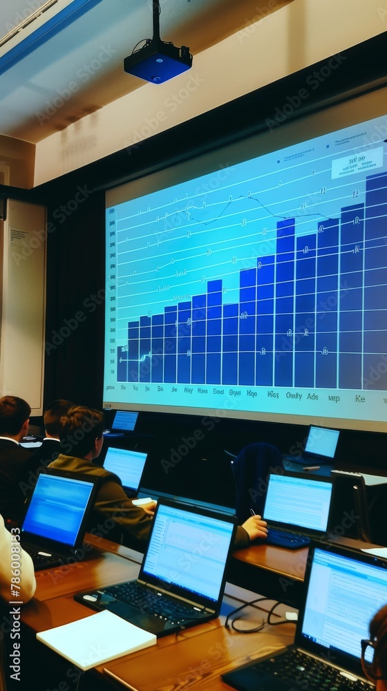 Photographs an educational tool in a classroom where a bar chart in ...