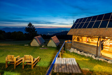 Wall Mural - The mountain hut Einsamer Stein in the Carpathian Mountains in Romania