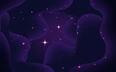 Wall Mural - vector space background . cute flat style template with stars in outer space