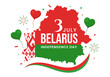 Happy Belarus Independence Day Vector Illustration on 3 July with Waving Flag and Ribbon in National Holiday Flat Cartoon Background Design