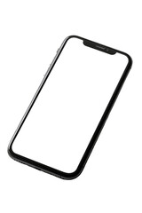 mobile phone with blank isolated white or transparent display, isolated on white or transparent png