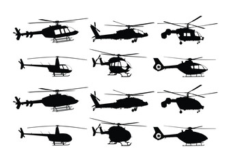 Poster - The set of helicopter silhouettes.
