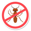 Ant warning vector sign isolated on a white background.