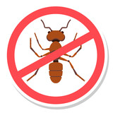 Fototapeta Dinusie - Ant warning vector sign isolated on a white background.