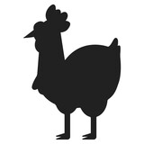 Fototapeta Dinusie - Chicken black silhouette vector farm bird sign isolated on a white background.