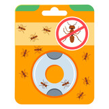 Fototapeta Dinusie - Ant trap indoor pet safe vector cartoon illustration isolated on a white background.