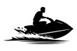 Man riding a jet ski silhouette. Vector illustration