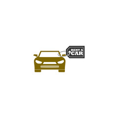 Wall Mural - Rent a car sign. Car rentals icon isolated on transparent background