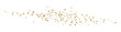 Golden textured confetti on a line arrangement isolated on white or transparent background
