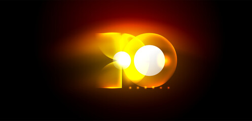 Poster - the number 20 is glowing brightly in the dark High quality