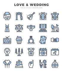 Wall Mural - Love & Wedding Icon Bundle 25 Icons for Websites and Apps