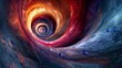 Envision a digital vortex of colors, where spirals of light and shadow twist into infinity, drawing the observer into a profound meditation on the nature of perception.