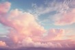 © AminaDesign - Surreal cloud podium outdoor on blue sky pink pastel soft fluffy clouds with empty space. Beauty cosmetic product placement pedestal present promotion minimal display, summer paradise dreamy concept