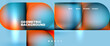 A colorful geometric background with liquidlike orange and blue circles on an azure waterinspired rectangle. The fluid material properties create a dynamic display of gas and tints and shades
