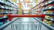 © Best - Amidst the bustling aisles, an empty cart with vibrant red handles awaits its purpose. A tableau of consumerism, it embodies the infinite choices and possibilities that lie ahead.