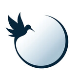 Fototapeta Tulipany - The symbol of a flying stylized bird.
